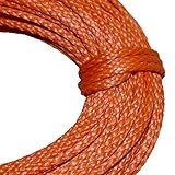 CBKnot Samson Premium Amsteel Blue 1/8" Black and Silver Strong Dyneema Fiber with 2,300 lb. tensile Strength. Torque Free with Low Stretch, 12 Strand, Easy to Splice (1/8" x 50', Orange)