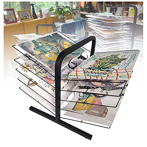 WQZzjm Estante para secar Obras de Arte, Caballete para Pintura al óleo de pie, Estante Plegable para Guardar Archivos y revistas, Material didáctico para cursos de Arte