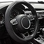 Xizopucy Car Steering Wheel Cover,14.5-15 Inch Black Universal Microfiber Leather Auto Steering Wheel Covers Breathable Anti-Slip Odorless Steering Wheels Accessories for Men Women