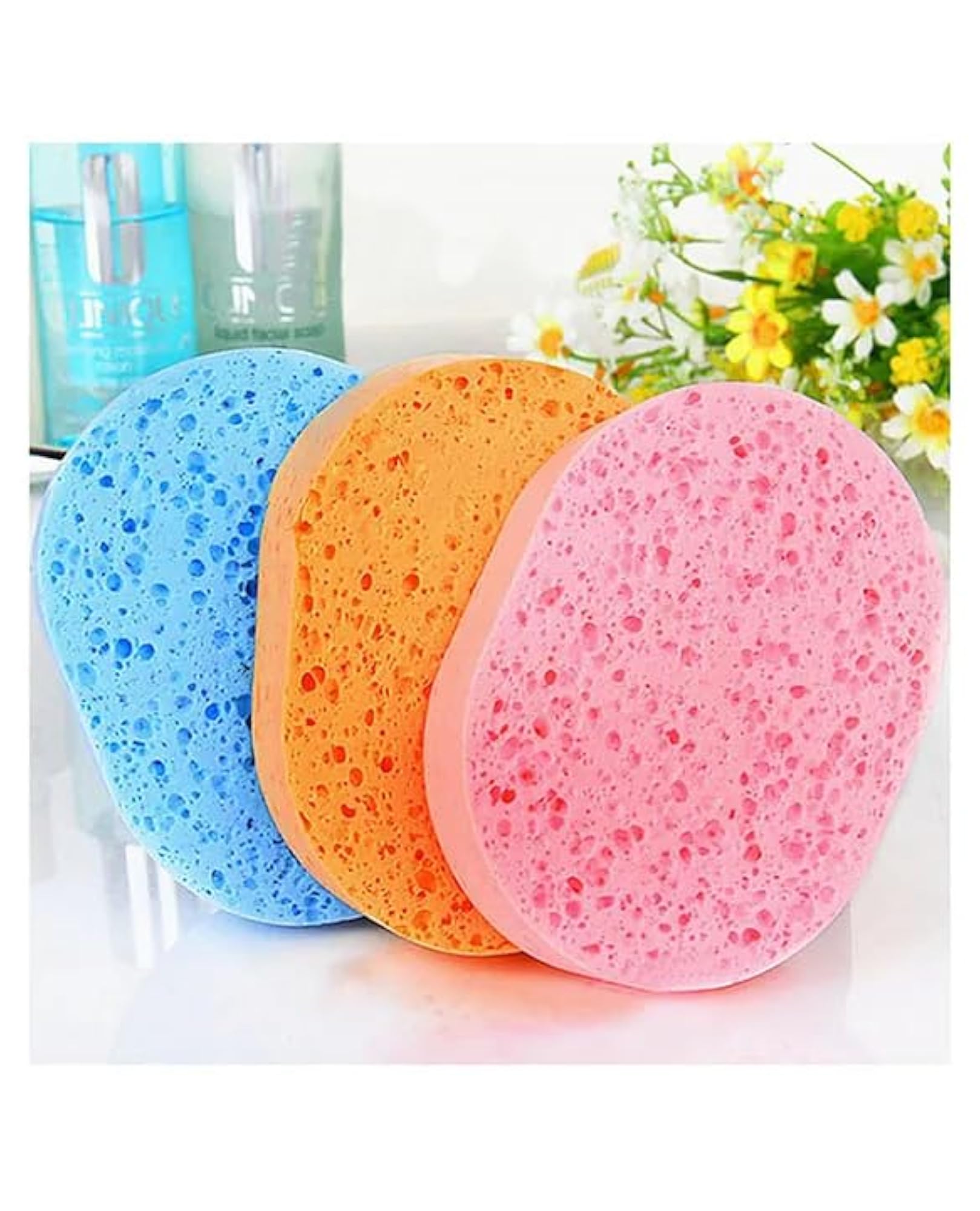 Facial Cleansing Sponges, Multi-Colour Pack of 2