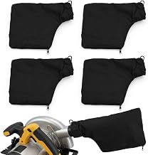 4 PCS Durable Black Mitre Saw Dust Bag Replacement with Zipper & Wire Frame | Compatible with Makita Bosch DeWalt 255 Mitre Saw Dust Collector Bag Sander and Planer Tools Accessories for Dust Collection