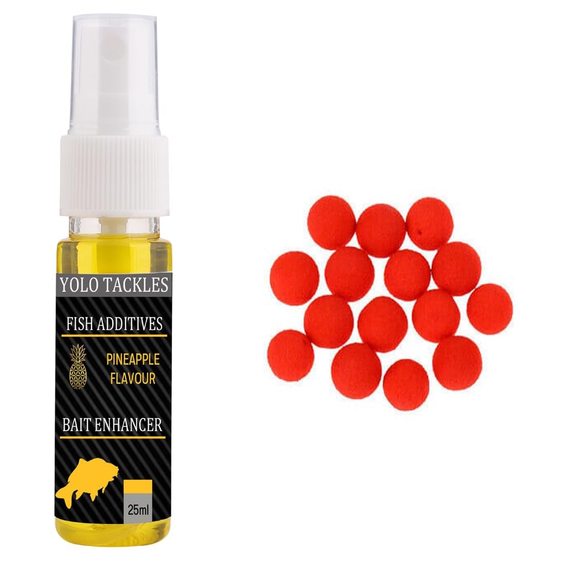 Fishing 10pcs Boilies Pop-Up, Pineapple 25ml Fishing Bait Attractant Spray Combo Scent Fish Bait-image-1