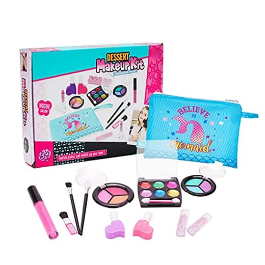 YHomU Spela Makeup Kit Tvättbar 14PCS Återanvändbar Professionell Bärbar Blandad Säker Makeup Leksats Återanvändbar Blandad Bärbar Spel