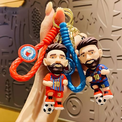 Image of Football jersey Keychain | Ronaldo key chains | messi Keychain | 3D Cute silicone key chain for bike men | soccer Keyring gifts for boys | anime key holder for bag