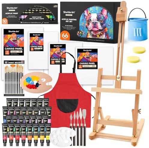 66 Pack Acrylic Paint Set, Shuttle Art Acrylic Painting Set with ...
