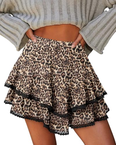 image for onlypuff Flowy Shorts for Women Ruffle Skorts Cute Mini Skirts Country