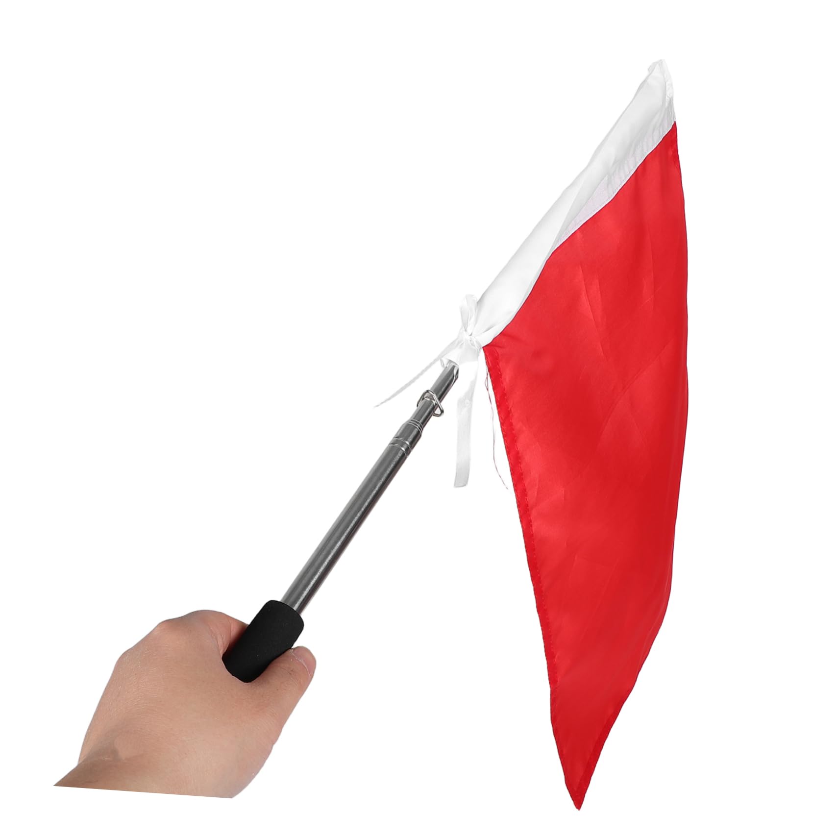 GARVALON Drapeau à Main Rouge Léger Polyester Télescopique Guide Touristique
