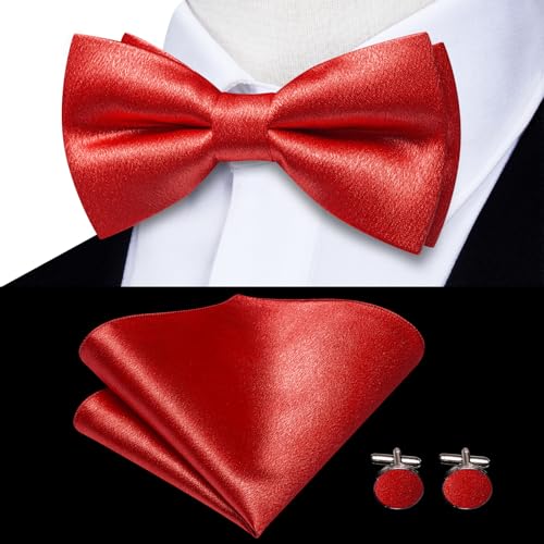 Image of Dubulle Suspender and Bow Tie for Men Paisley Solid Mens Suit Braces Pretied Bowtie and Handkerchief Cufflinks Formal Wedding