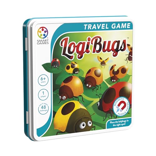 SmartGames - Logibugs, Magnetic Puzzle Game in Tin with 48 Challenges, Ages 6+