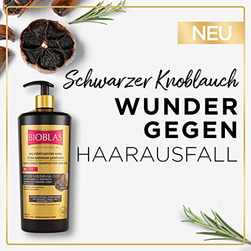2x Bioblas Schwarzer Knoblauch Shampoo 1000ml - Anti Haarausfall für Frauen und Männer, Geruchlos, Dermatologisch Getestet (2x1000ml)