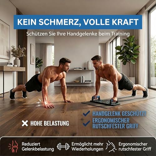 BODY & MIND® Liegestützbrett faltbar - 20in1 Push Up Board mit Bändern – Ansicht 5