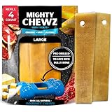 MIGHTY CHEWZ Yak Chew Refill Pack Only, Large (4 Pieces) - Pre-Drilled, Ready to Chew and Designed for Safety