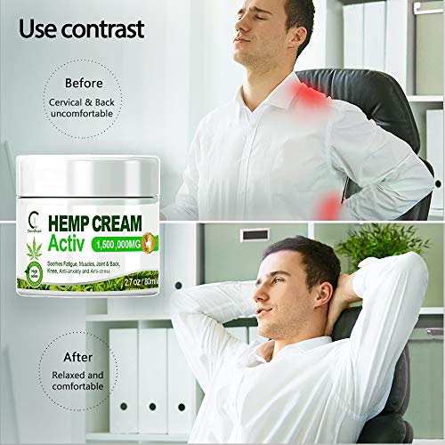 GPGP GreenPeople Hemp Extract Cream - 1,500,000MG - Fast Relief, Muscle, Joint, Lower Back, Knees, Ankle, Nerves - 2.7 OZ