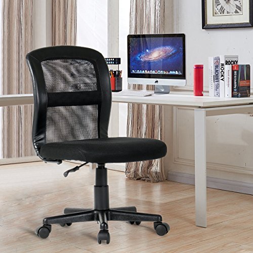 2-Packs YAMASORO Office Mesh Task Chair Mid Back Swivel Computer Desk Chairs with Backrest and Adjustable Seat Height for Home Office Conference Room Black