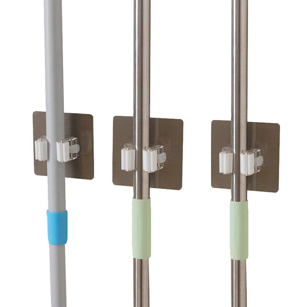 VIHAX Self Adhesive Mop Holder Wall Mounted Seamless Broom Hanger Clip Storage Racks, Wall Hanging Free Punch Bathroom Seamless Stickers Mop Rack Set (4) (B07WQGF244) Amazon Price History, Amazon Price Tracker