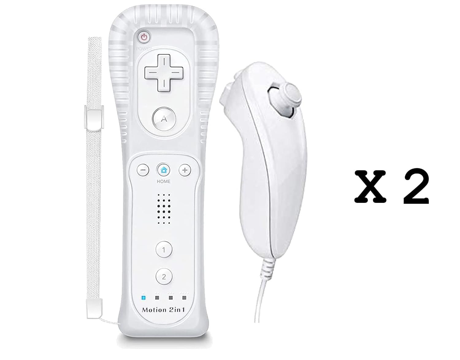 Burcica 2 Pack Controller for Wii Remote and Nunchuck with Motion Plus, with Silicone Case and Wrist Strap (White) - Image 4