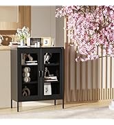 Amazon.co.jp: 科飛亜 キャビネット 鋼製 サイドボード 扉付き