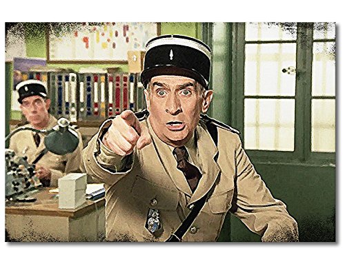 WandbilderXXL ® Leinwandbild "Louis de Funès" 120x80cm - in 6 verschiedenen Größen. Gedruckt auf Leinwand und fertig gespannt auf Keilrahmen. Leinwandbilder zu Top Preisen Cover