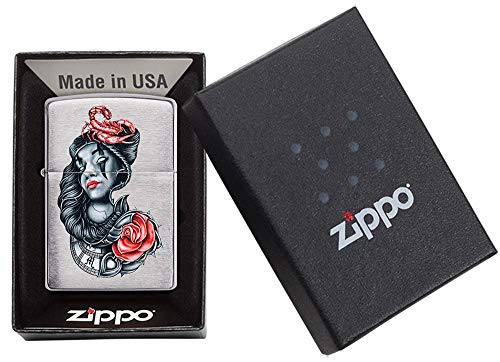 Encendedor de bolsillo Zippo diseño tatuaje estilo Day of the Dead miniatura 6