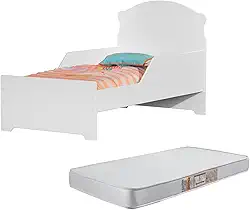 Cama Infantil Livia Com Proteção Lateral De MDF Com Colchão D18