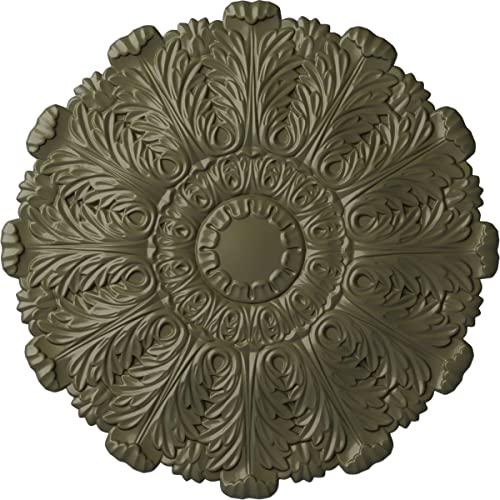 Image of Ekena Millwork CM31DUPTF 31 inch x 1-1 /2 inch Durham Ceiling Medallion, Painted Turtle
