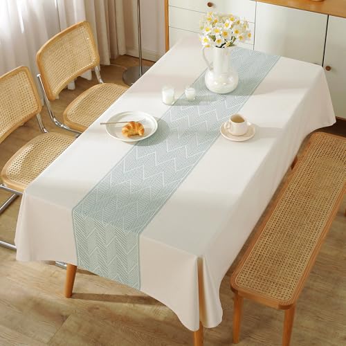 Linen Tablecloths for Rectangle Tables,6 FT Table Cloth Advanced Waterproofing Technology for Dinningroom,Farmhouse