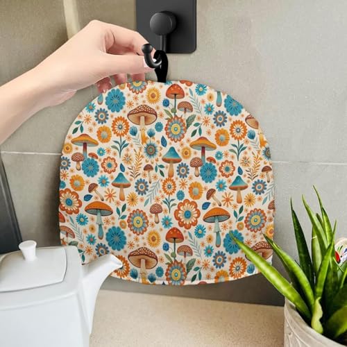 Image of Thanksgiving Large Tea Cozy for Teapot Mushroom Print Thick Tea Pot Cover Home Kitchen Decoration Insulated Teapot Cozy Dust Kitchen Accessories