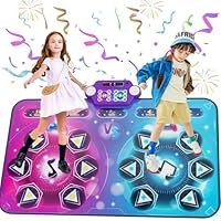 maysida Rechargeable Dance Mat - Double User Play Mat with Extra Large Size (59*38 in), Dancing Music, Challenge Game, Piano Mode, LED Lights, Christmas Birthday Gift for Kids Girls Boys 3-12 Year Old