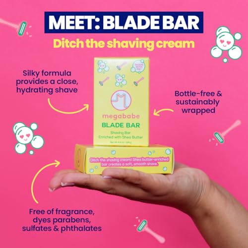 Image of Megababe Blade Bar | Shaving Bar Enriched with Shea Butter | Hydrating for All Skin Types | 4.4 oz