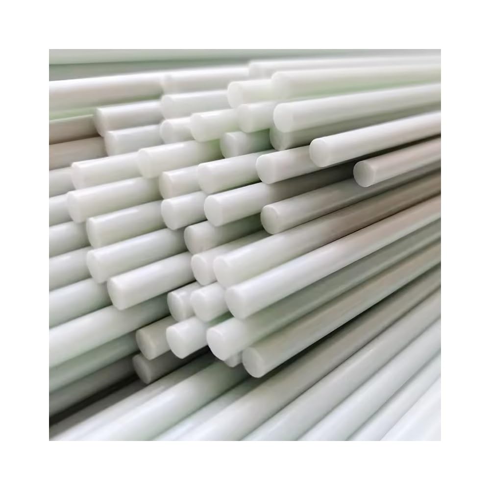 10 sztuk białych prętów z włókna szklanego - długość 500 mm, średnica 0,8-10 mm, trwałe pręty izolacyjne do majsterkowania i podpór ogrodowych(5.0x500mm)