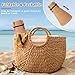 Sun Visors Hats for Women, Fashionable Straw Beach Hat with Wide Brim, Sun Hat UPF 50+ UV Protection, Roll-Up Ponytail Straw Summer Hat Foldable Travel Khaki