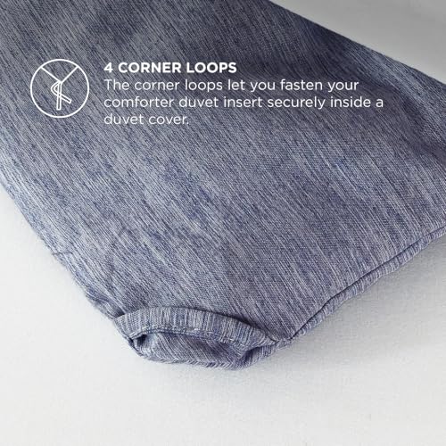 Image of Bedsure King Size Comforter Set - Denim Grey King Comforter Set, Soft Bedding for All Seasons, Cationic Dyed Bedding Set, 3 Pieces, 1 Comforter (104 inchx90 inch) and 2 Pillow Shams (20 inchx36 inch+2 inch)
