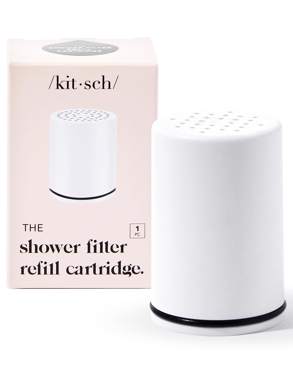 Kitsch Filtered Shower Head Replacement Cartridge- Shower Head, Water Filter Softener For Hair Nails and Skin Vitamins, Removes Metal & Harmful Substance, Easy Installation Universal Compatible 1 Pack