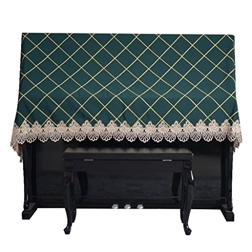 MYYH Upright Piano Cover, European Style Piano Cover Lace Decorative Piano Towel Beautiful Piano Protective Cover for Upright Piano for Piano Beginners Green
