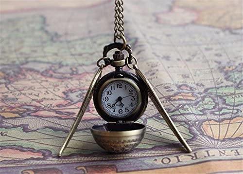 Image of MALKIN Harry Potter Necklace|Harry Potter Gifts|Harry Potter Snitch Ball|Harry Potter Gifts|Harry Potter|Harry Potter Snitch Clock Chain|Harry Potter Snitch Watch, Analog, Unisex-Adult, White, Gold