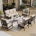 SUNSHINE VALLEY, 6 PCS Metal Patio Conversation Set