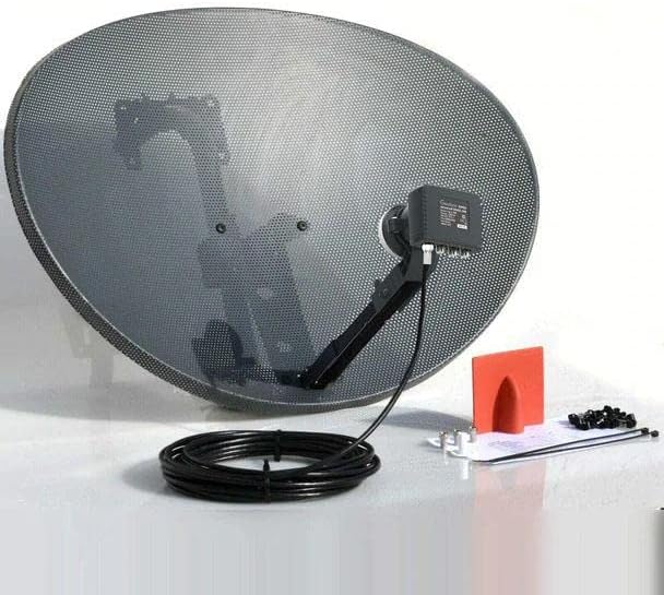 SSL Satellites 80CM Zone 2 Freesat HDR Satellite Dish DIY Self Installation Kit, Latest Dish with Quad LNB, 20 Meter RG6 Black Coax Cable, All necessary Brackets, Bolts and SATELLITE FINDER