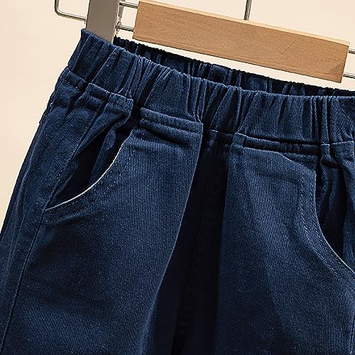Baby Boys' Girls and Toddler Chino Pants Elastic Waist School Uniform Pants for Boys Solid Color Fall Casual Trousers4
