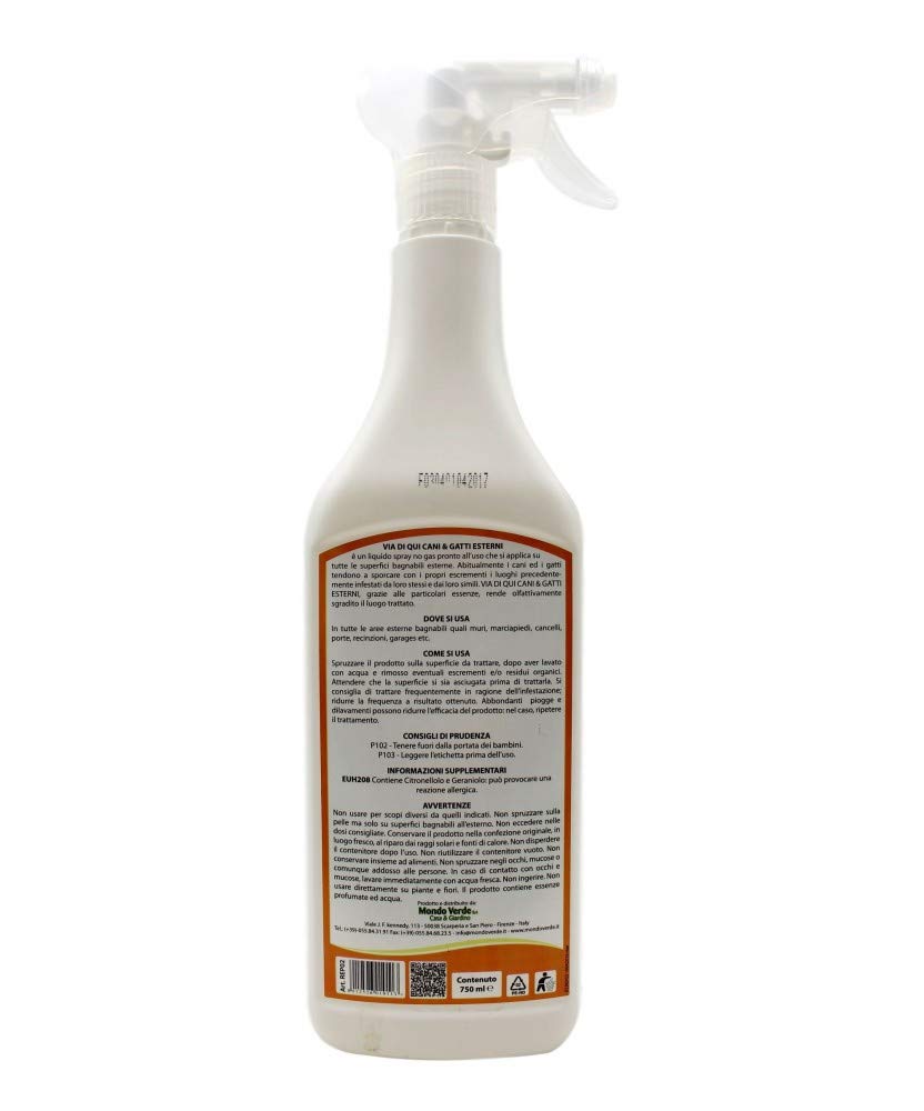 MONDO VERDE Via di Qui Cani e Gatti Spray No-Gas 750 ml