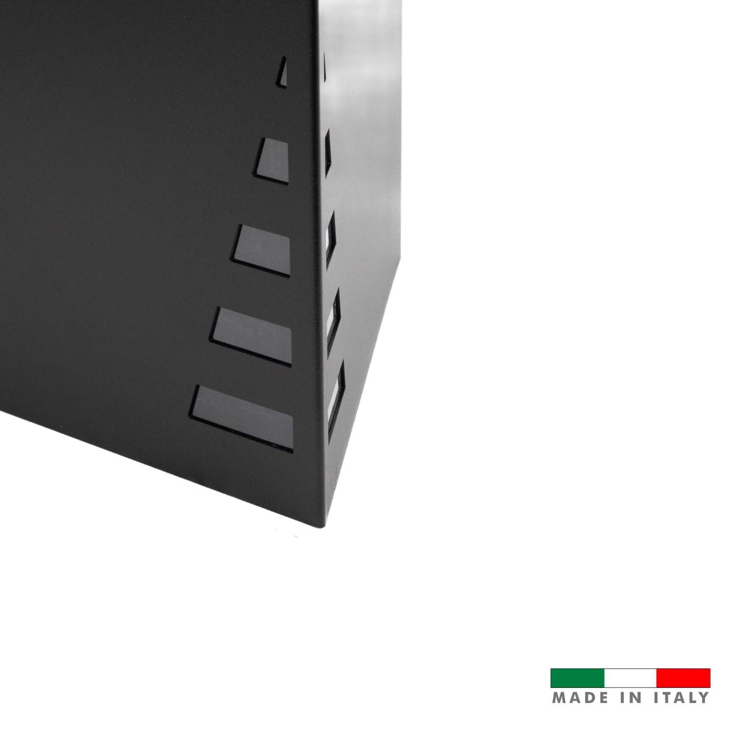 MOHOME Porta Pellet da Interno Made in Italy Contenitore Baule Triangolare Portapellet in Acciaio Nero 65 x 39 x 34 cm Capacità 30 Kg Ruote Girevoli Scatola Cesto per Stufa a Pellet Camino Già Montato