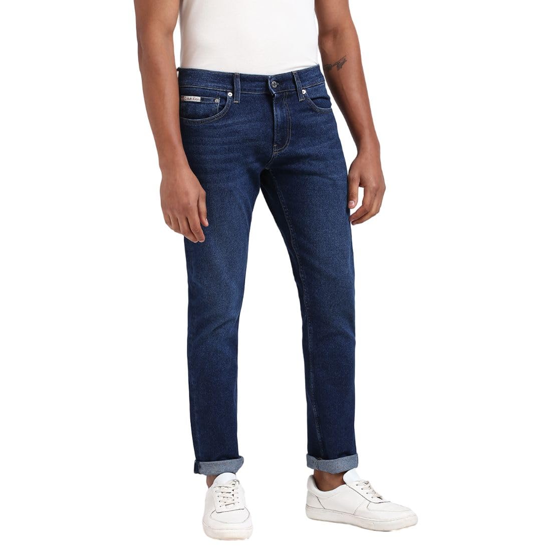 Calvin Klein Men’s Slim Leg Jeans, Blue (Denim Dark), 36W/34L