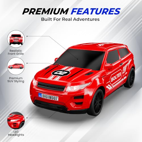 Image of Mirana Bolter SUV Remote Control RC Car for Kids | 1:24 Scale Racing Toy | with 1.5X Turbo Boost, LED Lights & Anti Skid Tyres | USB Type-C Rechargeable | Gift for Boys & Girls 4+ Years, Red