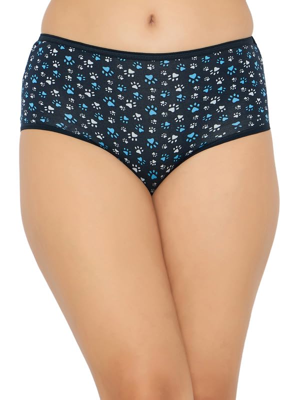 Culotte hipster en coton pour femme Clovia taille 34 bleu marine imprimé