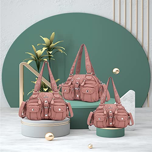 Image of Angel Kiss Hobo Crossbody Purses for Women Shoulder Bag Multipocket Soft Hobo Purses Removable Strap Leather Handbags