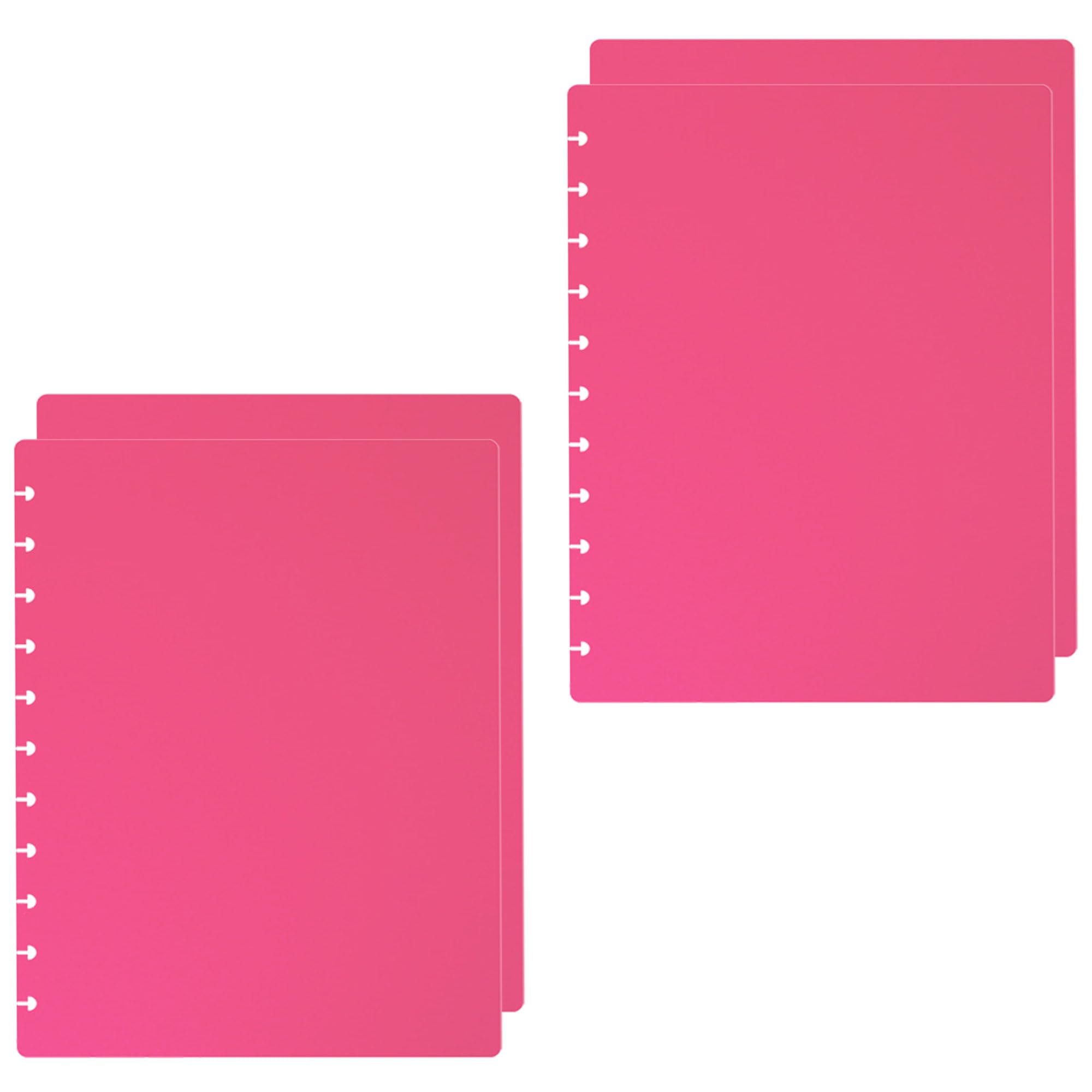 ITSYHPRO 2 Set A4 Discbound Notebook Covers DIY Disc Planner Candy Colors Compatible for Notebook and Planner(Rose Pink,A4)