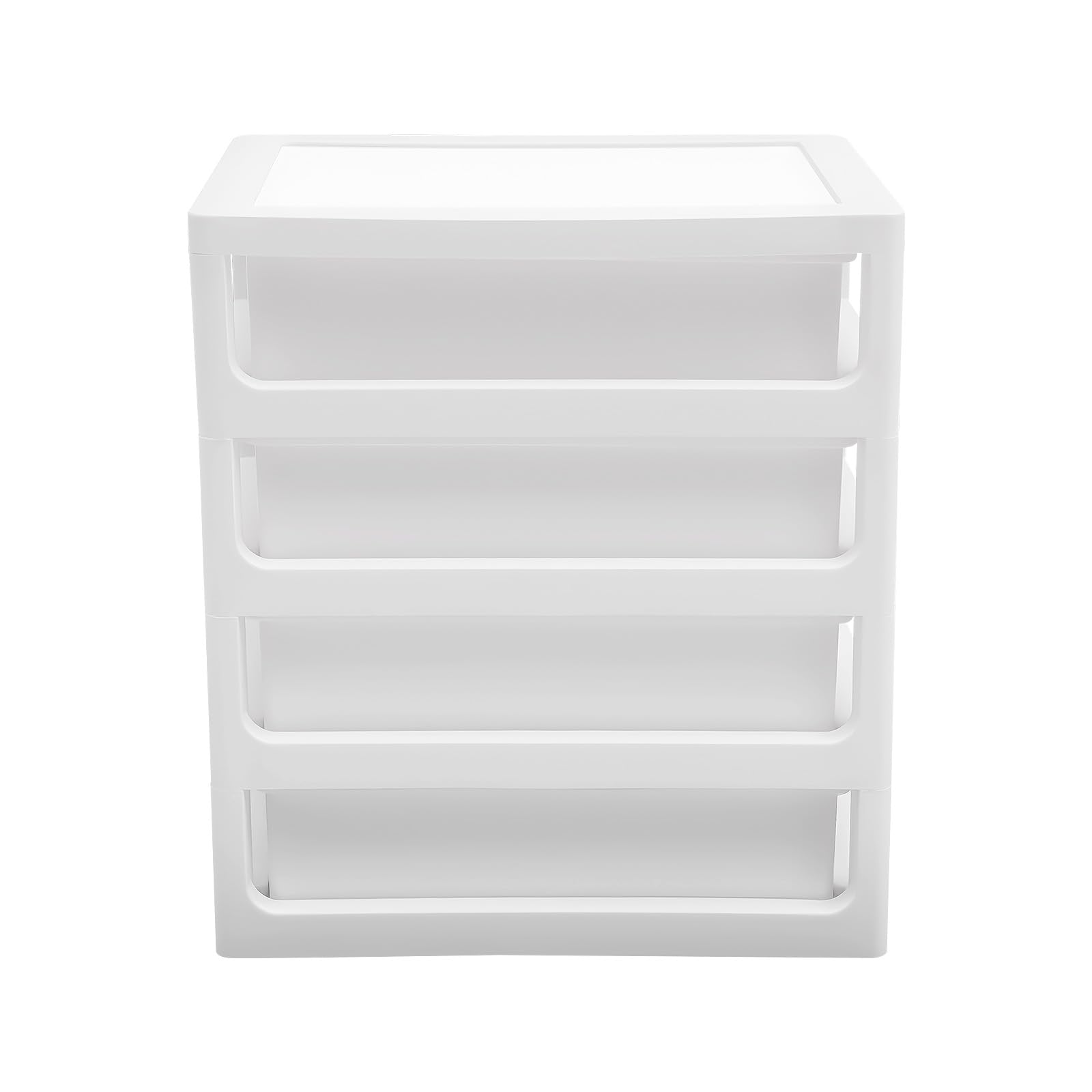 Organizer da scrivania con 4 cassetti, per libri, gioielli, cosmetici, 26 x 20,2 x 29 cm, bianco