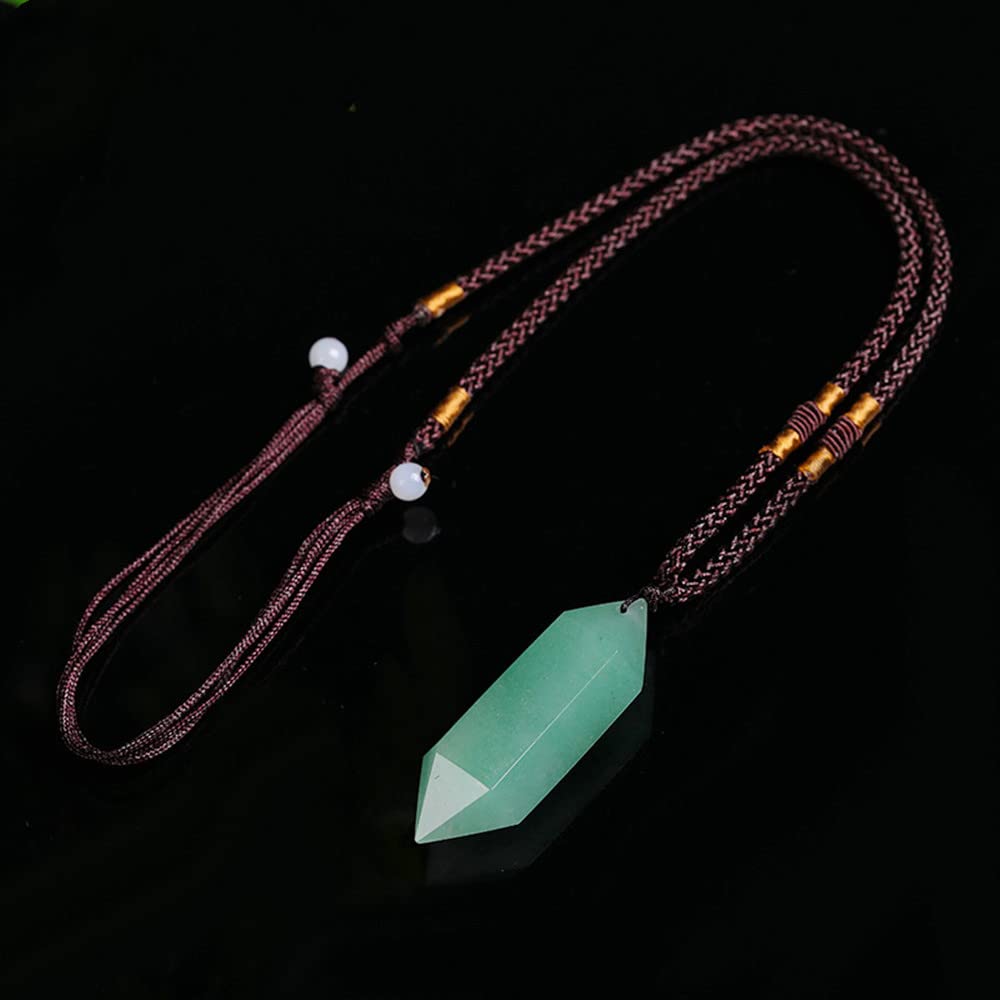 Collana Con Ciondolo A Doppia Punta In Avventurina Verde Naturale E Argento 925 – Lunghezza Catena 50 Cm - 2