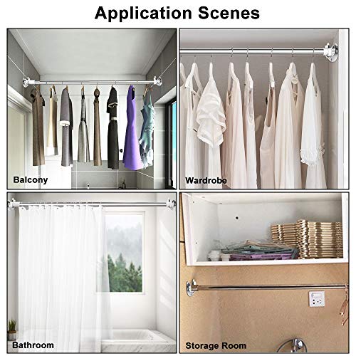 BUZIFU 4 Pezzi Asta Armadio Supporto in Acciaio