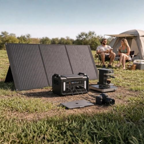 Image of Portable Power Station K700 (672Wh LiFePO4) with 200W Solar Panel Combo | 700W Pure Sine Wave Portable Power Station | Full Charge in 5.6 Hours | Home Backup, Camping, RV, Outdoor Power Supply