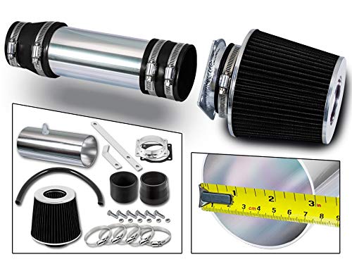 Rtunes RacingShort Ram Air Intake Kit + Filter Combo BLACK Compatible For 99-02 Ford Windstar 3.8L V6